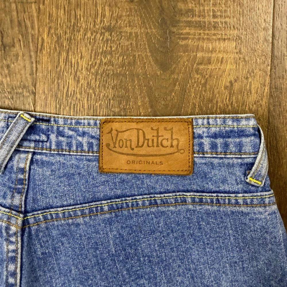 Vintage Y2K Von Dutch Women's 28x31 Graphic Flare Jeans BAD ZIPPER - Picture 10 of 12